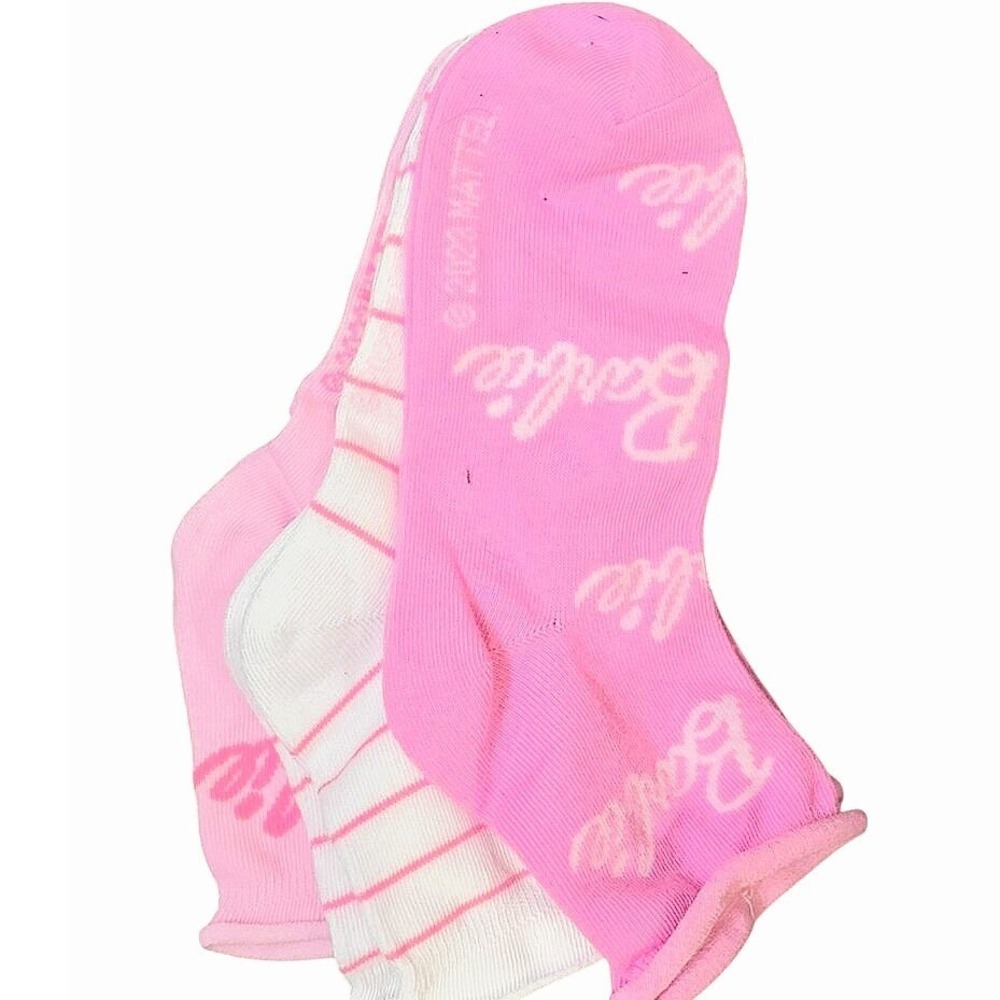 Barbie Logo, Stripe, & Solid 3-PK Ankle Socks